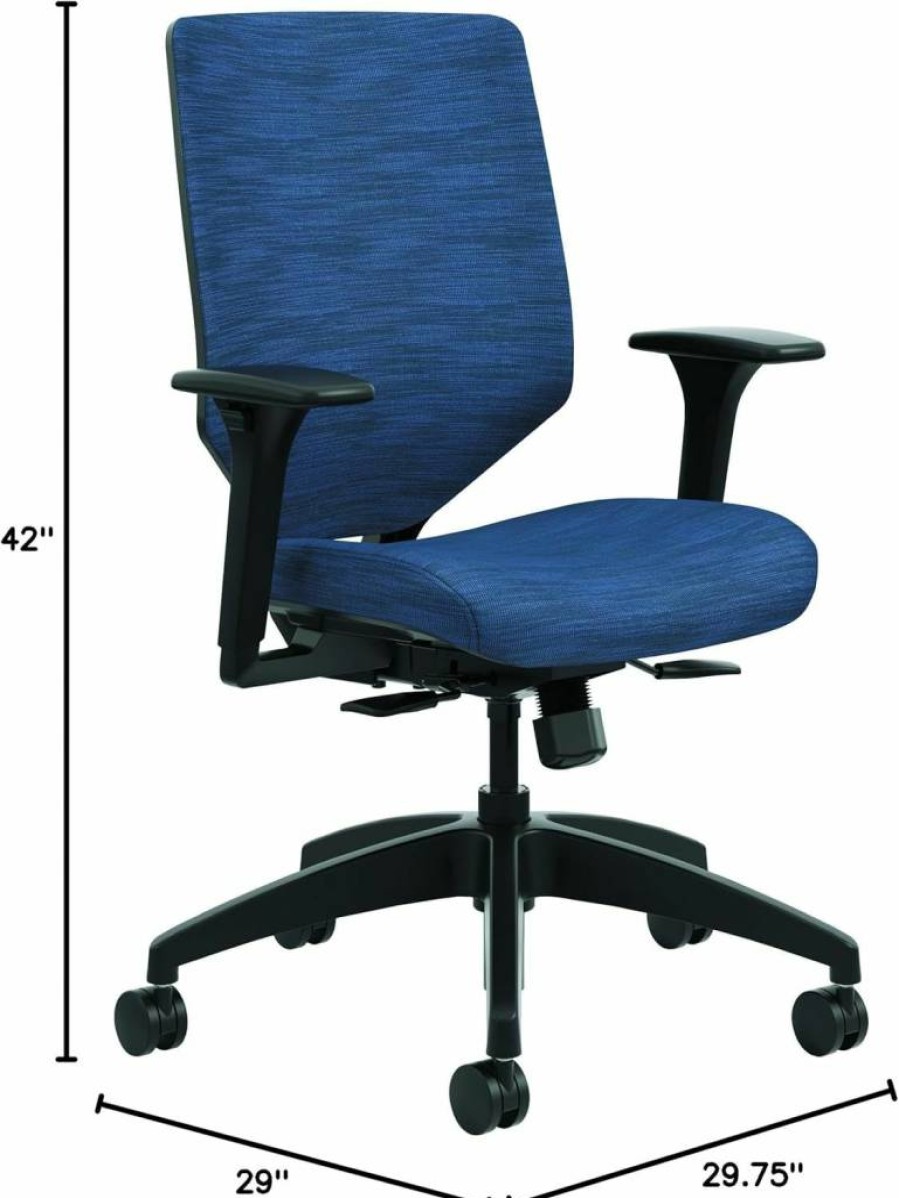 HON SVSM1ALC10T Solve Series Mesh Back Task Stool with Adjustable Height, Black Ink