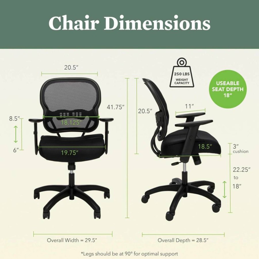 HON Wave Ergonomic Mesh Office Chair with Adjustable Arms, Lumbar Support, Synchro-Tilt, and 360-Degree Swivel Wheels