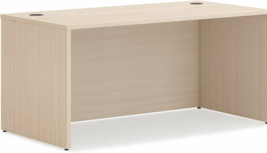 HON Mod Executive Desk 48" Walnut Modern Office Desk with Cord Management, 30" Depth, Wooden Laminate Surface, 48W x 30D x 29H