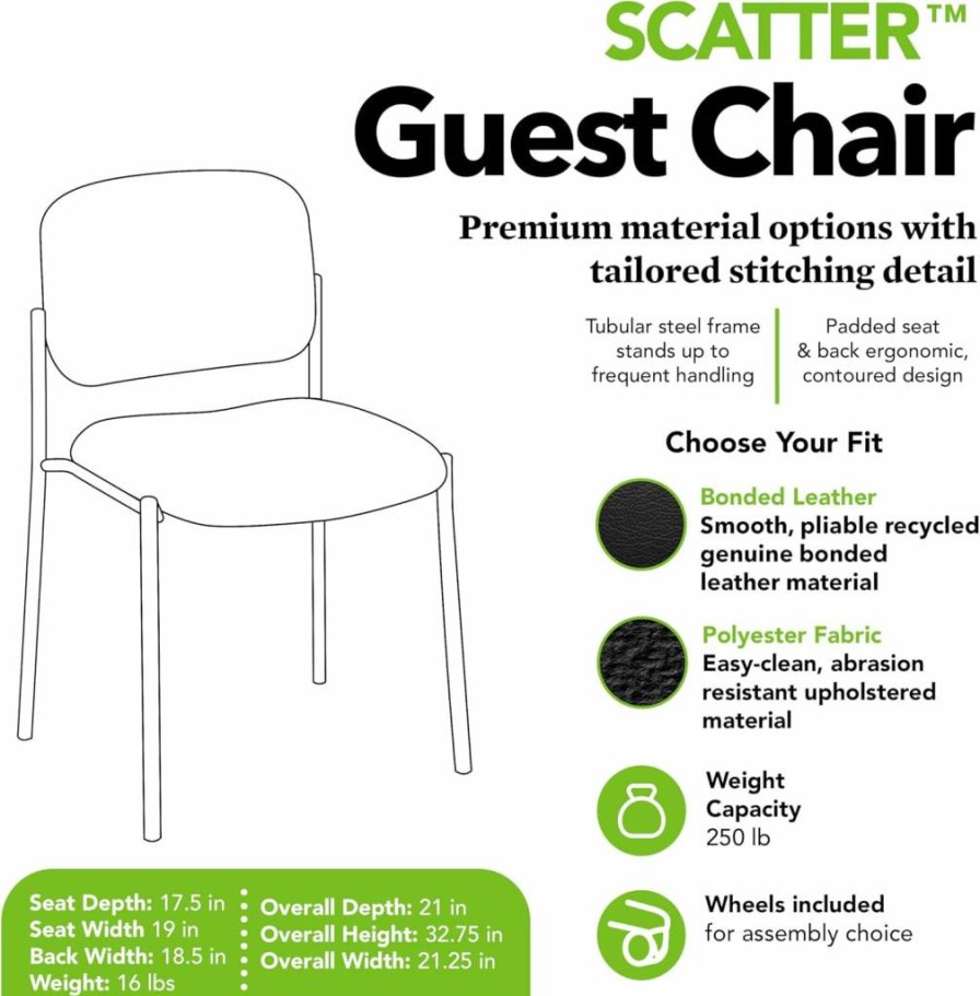 HON Leather Guest Chair with Arms - Black Stackable Lobby Chair for Office & Waiting Areas