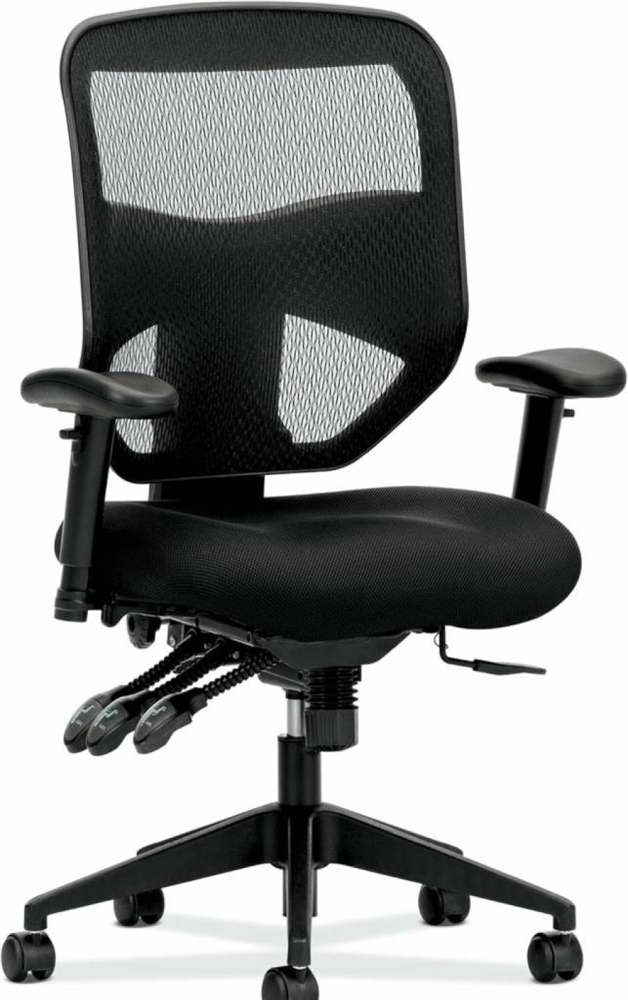 HON Prominent Ergonomic Office Chair - Adjustable Lumbar Support, 360° Swivel, Tilt Recline, Black Task Chair with Adjustable Arms