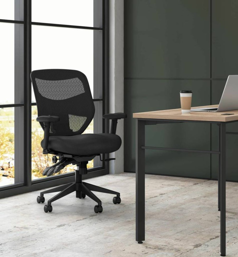 HON Prominent Ergonomic Office Chair - Adjustable Lumbar Support, 360° Swivel, Tilt Recline, Black Task Chair with Adjustable Arms