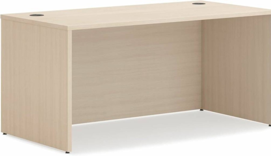HON Mod Executive Desk 60" W x 30" D Large Office Desk with Cord Management, Mahogany Wooden Laminate, Modern Traditional Computer Workstation