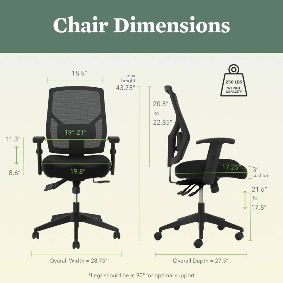 HON Crio Ergonomic High Back Office Chair with Adjustable Arms, Lumbar Support, 360 Swivel & Recline, Black Task Chair