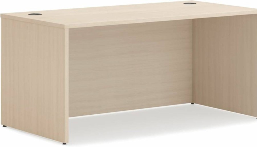 HON Mod Executive Desk 48" Java Oak Modern Office Desk with Cord Management, 30" Depth, Wooden Laminate Surface, Large Computer Workstation